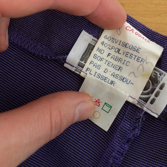 Vintage 90's Trouser Purple Pegged High Rise Waist Academia Casual Office Large - Picture 11 of 14